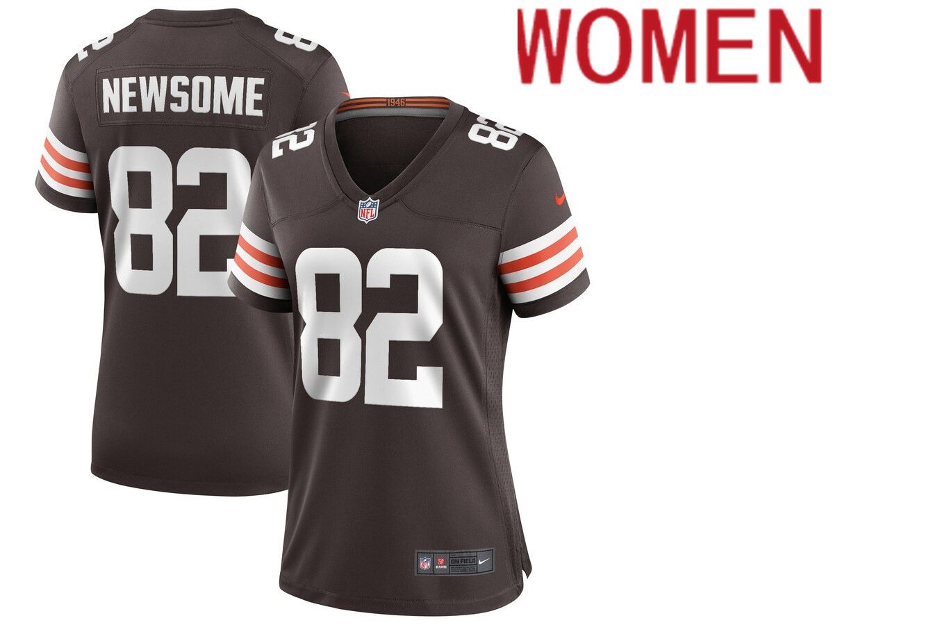 Women Cleveland Browns 82 Ozzie Newsome Nike Brown Game Retired Player NFL Jersey